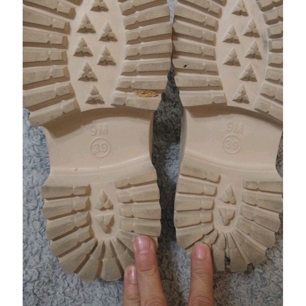 Beach Platform Chunky Clogs Shoes Size 9 Cream Boho Beachy Y2K - Picture 10 of 10